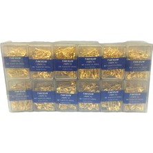 Tuğraçelik Taksun Safety PINS-968 Sarı Gold 50 Adet Plastik Kutu No-00 Mini Çengelli Iğne- 36'li Paket