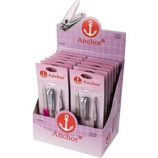 Tuğraçelik Anchor GX-120 3'lü Manikür Seti - Tırnak Makası, Cımbız ve Törpü- 12'li Paket
