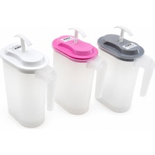 Tuğraçelik Güzel Plastik G-020 Şeffaf Plastik Oval Yayık Sürahi - Renkli Kapaklı- 24'li Paket