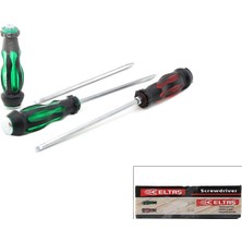 Tuğraçelik Eltaş LRD-145 Darbeli Tornavida - 2in1 Çift Taraflı Mıknatıslı Uç Yıldız ve Düz- 12'li Paket