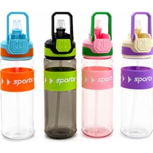 Tuğraçelik Yakut 14005 Tutmalı Spor Matara 800 ml - Renkli Plastik, Pipetli