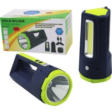 Tuğraçelik Gold Silver GS-2677 2in1 El Feneri Projektör - 30W ve 10W Cob Led, USB ve Oto Şarjlı