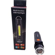 Tuğraçelik Ranchi Multi-Function RC-517 Zoomlu USB Şarjlı El Feneri - Metal Kasa