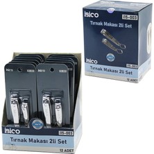 Tuğraçelik Ibico İ15-003 2'li Gri Tırnak Makası Seti (Büyük ve Küçük)- 12'li Paket