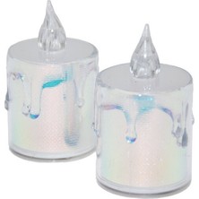 Tuğraçelik Smokeless Candles ENF-510 Orta Boy Pilli LED Mum (Mika Kristal Plastik)- 24'li Paket