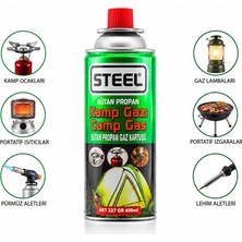Tuğraçelik Steel CK-7153 Bütan Gazı - Piknik ve Kamp Gaz Kartuşu 220 gr 400 ml