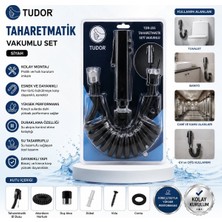 Tuğraçelik Tudor TDR-255 Taharetmatik Seti Siyah - El Duşu, Hortum ve Mafsal, Vakumlu Set