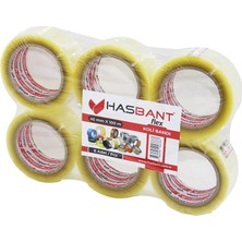 Tuğraçelik Hasbant Şeffaf Flex Hotmelt Koli Bandı 45MM x 100M- 6'li Paket