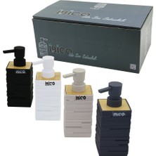 Tuğraçelik Ibico İ21-058 Kare & Tuğla Desenli Bambu & Renkli Plastik Sıvı Sabunluk 350ML- 15'li Paket