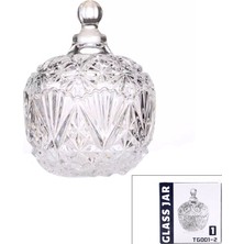 Tuğraçelik Glass Jar TG-001-1 Cam Lokumluk ve Şekerlik