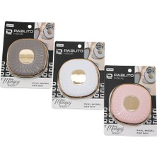 Tuğraçelik Pablito Home PBT-089 Oval Mini Makyaj Aynası 9x9 cm - Bronz Kapak Kenarı ve Göbek, Renkli Plastik- 24'li Paket