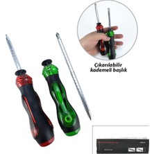 Tuğraçelik LRD-155 Insulated Kademeli 2in1 Tornavida - Çift Taraflı Mıknatıslı Uç Silikon Saplı- 12'li Paket