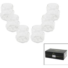 Tuğraçelik MİR-1539 Üzüm ve Kabarcıklı Cam Kahve Yanı Bardak 90ML (6 Adet)- 24'li Paket