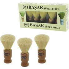 Tuğraçelik Başak Süper Fırça L-128 (Lüks) Ahşap Saplı Berber Büyük Sakal Fırçası- 6'li Paket