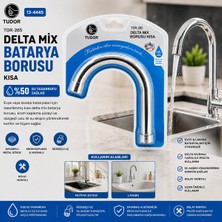 Tuğraçelik Tudor TDR-285 Kuğu Kısa Delta Mix Batarya Borusu - Evye ve Lavabo, Krom Kaplama, Süzgeçli Uç, Vakumlu