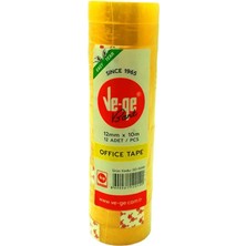 Tuğraçelik Vege 1210 Para Bandı 12 mm x 10 M - Su Bazlı Akrilik Tutkallı- 12'li Paket