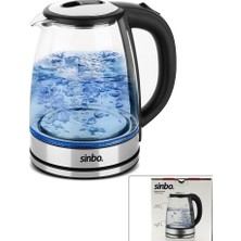 Tuğraçelik Sinbo SK-8033 Cam Ledli Kettle - 1.8 Lt Gizli Rezistanslı Kablosuz 360 Derece Gövde 1500 W