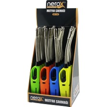 Tuğraçelik Nerox NRX-1588 Yaylı Kıvrılabilir Metal Başlı Mutfak Çakmak (Renkli Plastik Sap)- 20'li Paket