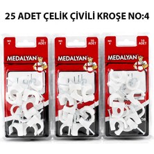Tuğraçelik Medalyan Dl-40 Çelik Çivili Kroşe No 4 - 25'li Paket- 12'li Paket