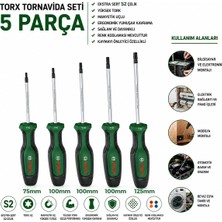 Tuğraçelik Bosch 1 600 A02 Bx6 Torx Tornavida Seti 5 Parça - TX10 TX15 TX20 TX25 TX30