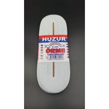 Tuğraçelik Huzur Beyaz 2cm Paça Lastik Yassı Geniş 10M