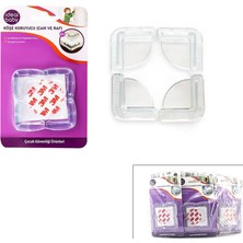 Tuğraçelik Ideal Baby Ide-05 Köşe Koruyucu - 4 Parça, Cam ve Raf Için, Çocuk Emniyeti- 24'li Paket