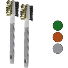 Tuğraçelik Multi Functional Brush YAKUT-13002 Çift Taraflı Tel Başlı Tel Fırça Sert & Daha Sert Tel Çıkarılabilir Saplı 2 Adet