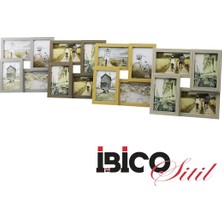 Tuğraçelik Ibico İ12-035 4'lü Birleşik Lüks Bambu Tek Renk Ahşap Aile Fotoğraf Çerçevesi 4"x6" & 10X15CM- 24'li Paket