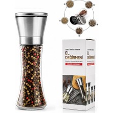 Tuğraçelik Ibico İ22-412 Hand Grinder Tuz ve Baharat Öğütücü - Büyük Boy Cam Hazneli Krom Kaplama Kapaklı