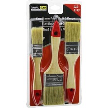 Tuğraçelik Real Özs OZS-8149 Boya Kestirme Fırça Seti Ahşap Saplı (3 Parça) 1"-1.5"-2" (25.4mm-38.1mm-50.8mm)