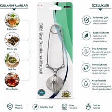 Tuğraçelik Ibico İ22-430 Maşalı Çay Demleme Süzgeci - Paslanmaz Çelik 5 cm Çap- 12'li Paket