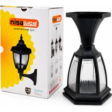 Tuğraçelik Nisaluce EBH01-S Set Üstü Sokak Lambası ve Armatür - E27, IP44, Siyah, 60W, Bahçe ve Balkon