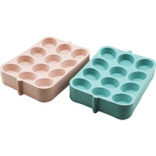 Tuğraçelik Ibico NO-1218 12 Gözlü Yuvarlak Silikon Muffin Kek Kalıbı- 10'li Paket