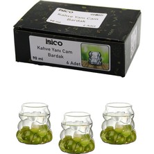 Tuğraçelik Ibico İ22-136 Kulpsuz Üzüm & Kabarcıklı Cam Kahve Yanı Bardak 90 ml (6 Adet)- 24'li Paket