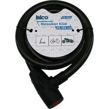 Tuğraçelik Ibico İ18-066 Anahtarlı Motosiklet ve Bisiklet Kilidi 20 mm x 150 cm - Aç Kapa Kapaklı Şeffaf Kılıflı