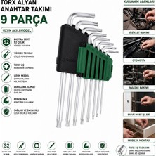 Tuğraçelik Bosch 1 600 A02 Z9C 9 Parça Uzun Yıldız Alyan Anahtar Takımı - Krom- 6'li Paket