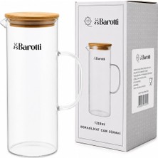 Tuğraçelik Barotti DMR-9039 Bambu Kapaklı Borosilikat Cam Sürahi 1200 Ml- 12'li Paket