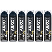 Tuğraçelik Arko Men Siyah Tıraş Köpüğü - 200 Ml- 6'li Paket