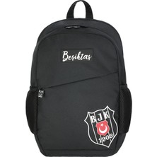 Me Çanta Beşiktaş Gümüş Logo Detaylı Comfort Sırt Çantası Siyah 25334
