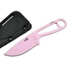 Tuğraçelik Izula Esee 51455PNK Pembe Kamp Bıçağı 16 cm - Komple Metal, Plastik Kılıflı