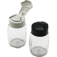 Tuğraçelik Qlux C-00284 Drop Çokgen Şeffaf Cam Tuzluk ve Baharatlık 100 cc - Tek Stil Dökümlü Plastik Kapak- 40'li Paket