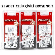 Tuğraçelik Medalyan Dl-39 Çelik Çivili Kroşe No 3 - 25'li Paket- 12'li Paket