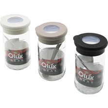 Tuğraçelik Qlux C-00344 Flat Cam Baharatlık 370 ml - Plastik Kaşıklı, Renkli Silikon Kenarlı Şeffaf Pvc Kapak- 20'li Paket