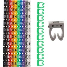 Gees Global 0-9 Dijital Kodlu Renkli Kablo Işaretleyici 2,5mm (100LÜ Paket)
