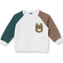 Hellobaby Erkek Bebek Sweatshirt Hayvan Baskılı Bisiklet Yaka Long Sleeve