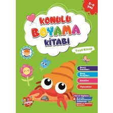 Boyama Zamanı Konulu Boyama - Yeşil (5-6 Yaş)