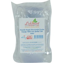 Gees Global Plastik Kaşık Ekonomik Çorba Kaşığı 1654 mm Şeffaf 100 Adet 1 Paket