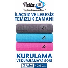 Active Çamaşır Suyu ile Kullanılabilen Tek Mikrofiber 3'lü Temizlik Bezi (40X60) Büyük Boy