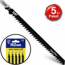 Alet Çantam T344D Master Uzun Boy Dekupaj Testere Bıçağı Ucu 152MM Hcs Ahşap Plastik Dekopaj Ağzı -5li Paket
