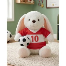 BNG STR Oyuncak Peluş Kırmızı Beyaz Formalı Futbolcu Tavşan 45 cm